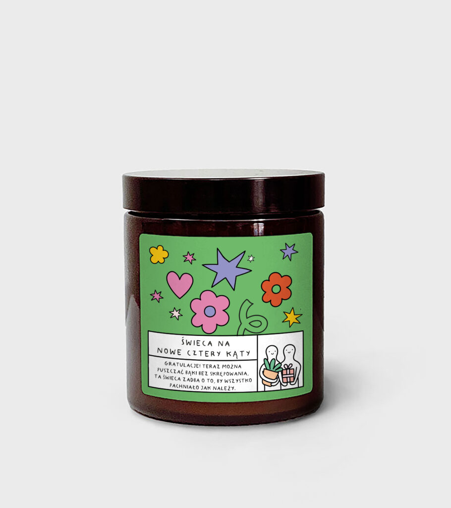 Świeca sojowa na parapetówkę - Na nowe cztery kąty - 180 ml - japierpapier.pl