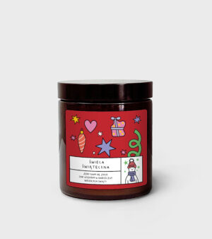 Świeca sojowa świąteczna - żeby nam się żyło jak uszkom w barszczu! 180ml