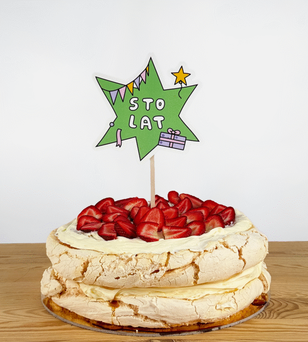 Urodzinowy topper na tort - Sto lat! - obrazek 3
