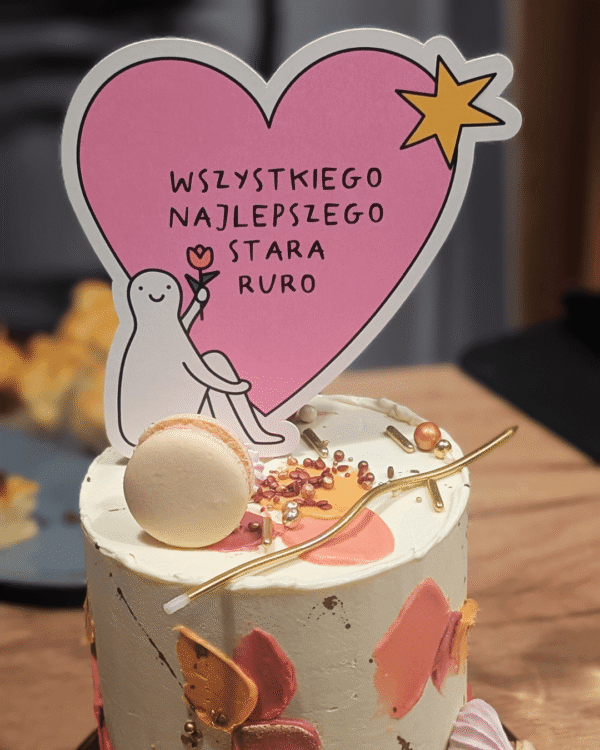 Urodzinowy topper na tort - Wszystkiego najlepszego Stara Ruro - obrazek 2