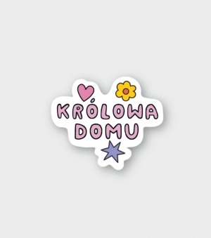 Drewniany magnes na lodówkę - królowa domu