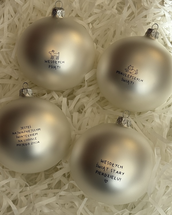 Wesołych Psiąt! - szklana bombka świąteczna dla psiary 5 Wesołych Psiąt! - szklana bombka świąteczna dla psiary - obrazek 5