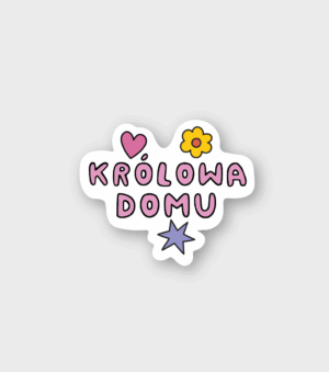 Drewniany magnes na lodówkę - królowa domu