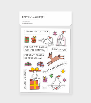 Zestaw naklejek - świąteczne i prezentowe