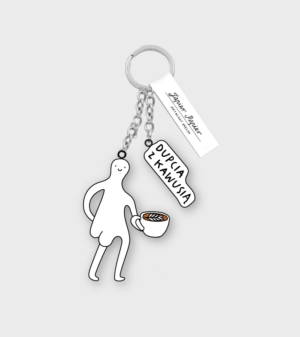 Dupcia z kawusią - brelok do kluczy dla kawoszy