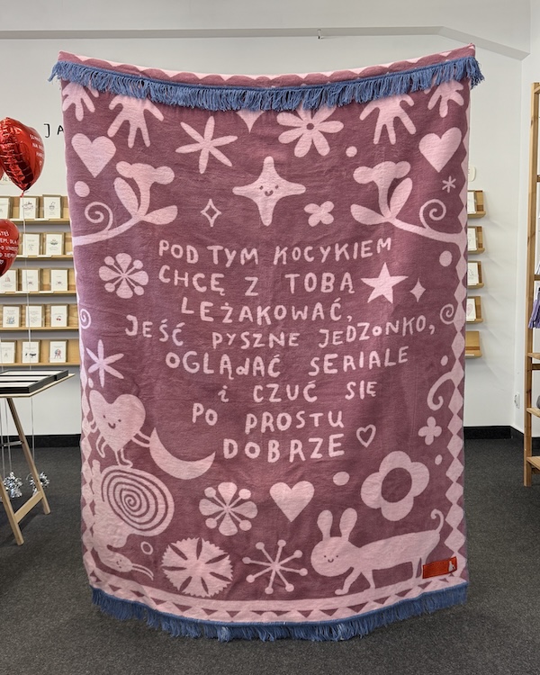 Koc 94% bawełna - Pod tym kocykiem chcę z Tobą leżakować... 2 Koc 94% bawełna - Pod tym kocykiem chcę z Tobą leżakować... - obrazek 2