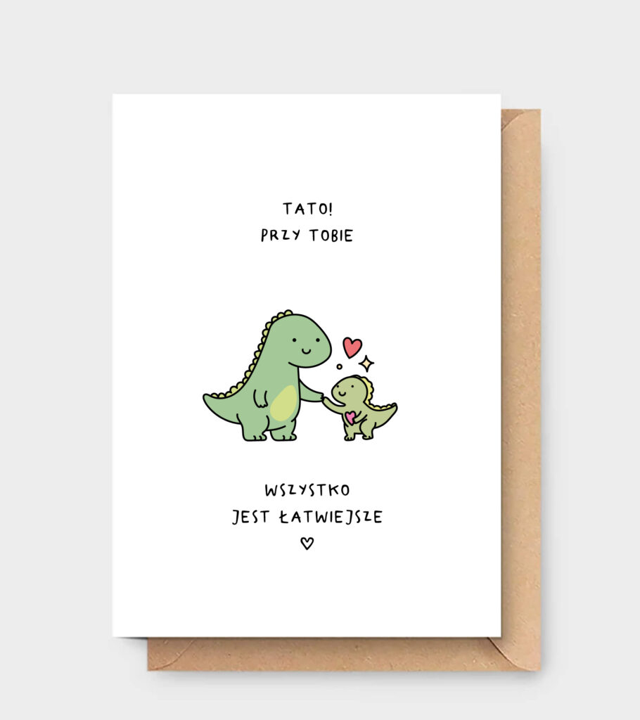 tata dinozaur japier papier kartka okolicznosciowa